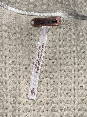Free‎ People Swim Too Deep Chunky Knit Slouchy Cardigan Boho XL NWT thumbnail 3