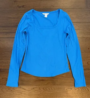 Athleta Signature Rib Square Neck Top Ultramarine Blue Size Medium - P23 thumbnail 1