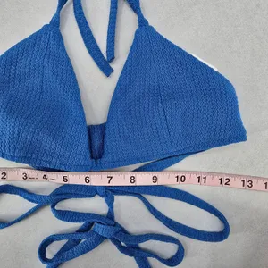 Blue Triangle Sports Active Tie Halter Beach Bikini Bralette Swim Top S‎ Small thumbnail 7