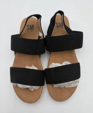 SM New York Jacey Women’s Size 8.5 Black Stretch Strap Comfort Sandals thumbnail 1
