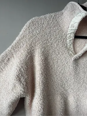Skims Women’s Powder Pink Teddy Bouclé Sherpa High Neck Fleece Size S/M thumbnail 4