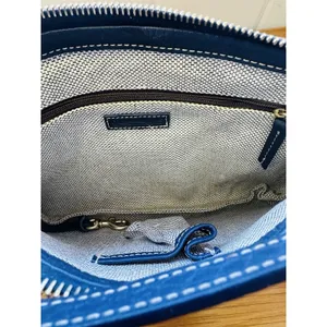 Dooney &‎ Bourke Slim Zip Top Shoulder Bag Lightweight Vintage Dark Blue thumbnail 13