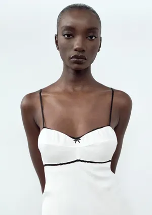 Zara mini white dress lace now lingerie inspired casual summer slip satin thumbnail 16