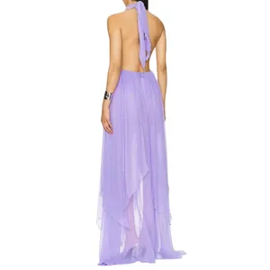 Retrofete Ina Silk Chiffon Maxi Dress Wisteria NWT Medium Wedding Guest Gala thumbnail 4