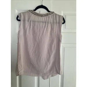 Rebecca Taylor Embellished Silk Wrap Top Womens Size 0 Lavender Grey Sleeveless thumbnail 7
