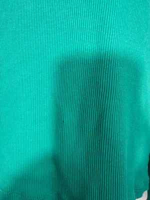 Lilly Pulitzer Green Ribbed Top with Ruffle Neckline Size Large EUC thumbnail 4