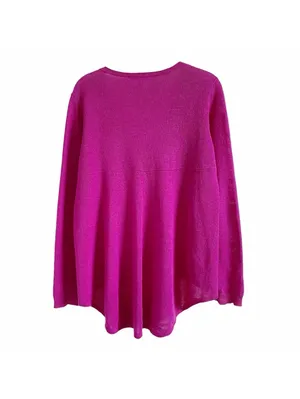Eileen Fisher 100% Organic Linen High Low Cardigan Fuchsia Size Small Luxury thumbnail 2
