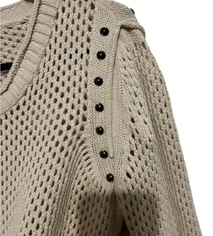 Rock and Republic Cream Studded Sweater Size L thumbnail 3