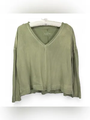 Anthropologie Pilcro Women’s Moira V-Neck Waffle Knit Thermal Top Shirt Size S thumbnail 3