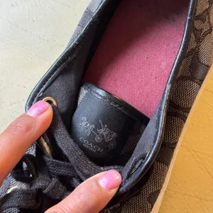 Coach Empire Signature C Monogram Low Top Sneakers Black Grey Womens 8.5B A00248 thumbnail 5