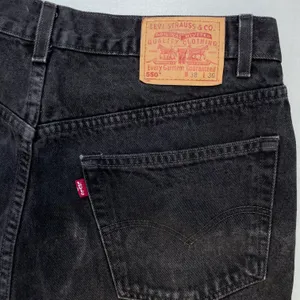 Levi's 550 Black Relaxed Fit Jeans Pants thumbnail 5