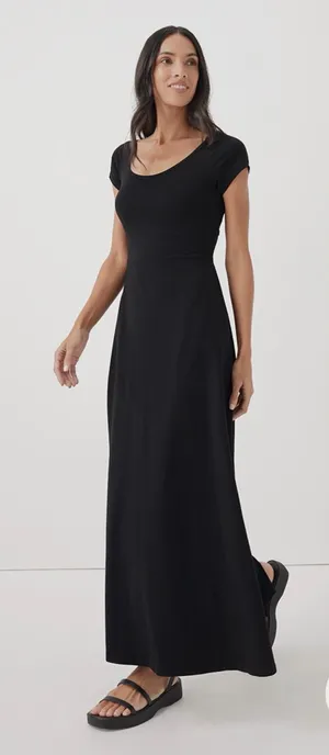 Cotton Short-Sleeve Maxi Dress thumbnail 1