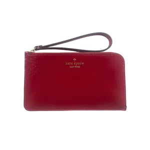 Kate Spade Lucy Red Patent Leather Wristlet Gold Zip Pouch NWT thumbnail 1