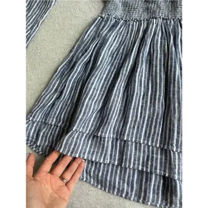 Rails Jasmine Linen Mini Dress in Tibet Stripe Blue thumbnail 2