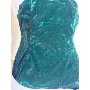 Vintage 80s Prom Dress | Emerald Green Velvet & White Tulle Ball Gown | flaws thumbnail 3