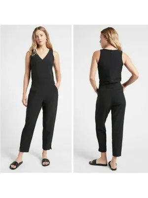 Athleta Brooklyn Jumpsuit Sleeveless V-Neck Jumpsuit Black size 2‎ thumbnail 2