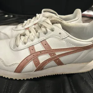 ASICS White and Pink Athletic Sneakers thumbnail 2