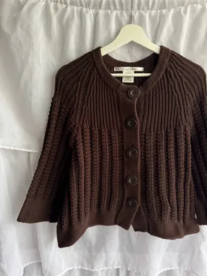 Studio M Y2K Chunky Knit Sweater Brown Size L thumbnail 2