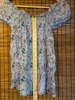 Vintage Nolita Floral Semi Sheer Crinkle Peasant Top S Cottagecore thumbnail 5