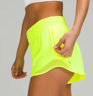 Yellow Lululemon Neon Shorts Hotty Hot thumbnail 1