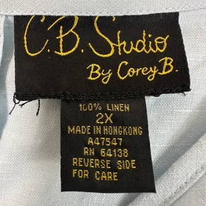 CB Studios by Casey B Light Blue Sleeveless Linen Shell Top Size XL thumbnail 7