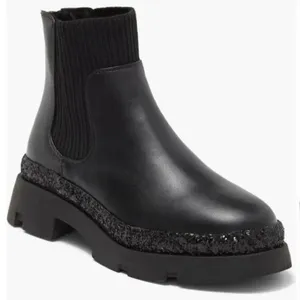 Steve Madden Boots Womens 5 M Black Jrobinn Chelsea Ankle Faux Leather Pull On thumbnail 1