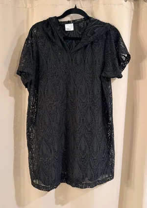 Coast to Coast Black Crochet Cover-Up Top thumbnail 1