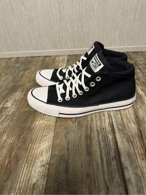 NWOB Converse Black & White High-Top Sneakers Size 7.5 thumbnail 9