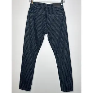Soorty Pinstripe Chino Pants Black White Stripe Slim Fit Casual 28" thumbnail 6