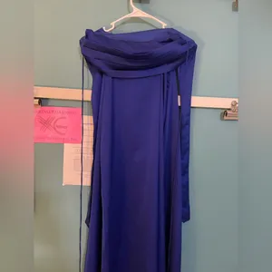 Lucy in the Sky Dena Satin Maxi Dress in Blue thumbnail 4