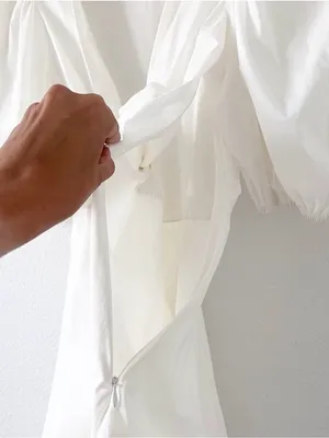 Choosy White Puff Sleeve Tie Front Cottagecore BohoSummer Vacation Mini Dress thumbnail 7