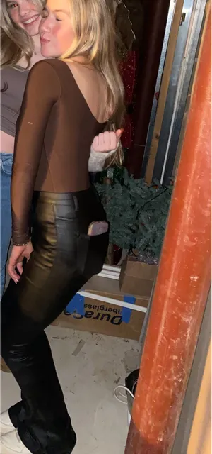 Edikted Leather Pants Flare Black thumbnail 2