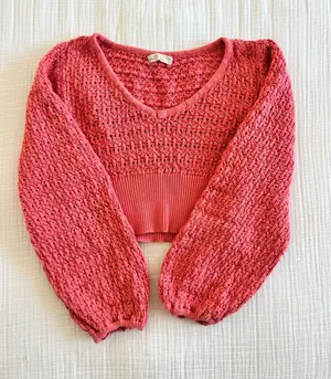 Altar'd State coral cropped sweater thumbnail 2