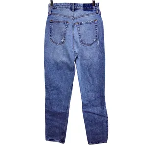 Abercrombie & Fitch Curve Love Dad High Rise Blue Denim Jeans Womens Size 26 2 L thumbnail 2