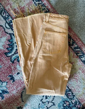ZARA Orange Wide Leg Pants thumbnail 3