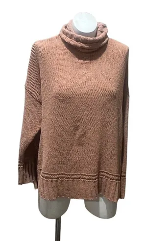Aerie Sweater Womens Size M Brown Oversized Turtleneck Pullover Cozy Tunic thumbnail 1