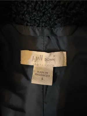 J Jill Down Puffer Vest Womens Small Dark Teal Sherpa Collar Longline Snap Sides thumbnail 8