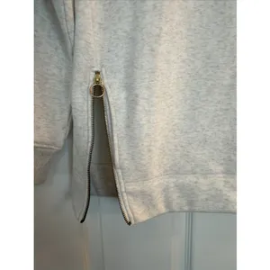 Athleta XS Cozy Karma Side Zip Funnel Neck Sweatshirt Off White‎ Fleece Lined thumbnail 2
