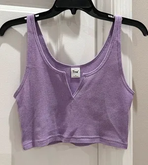 Aritzia TNA Purple Waffle Knit Tank Top thumbnail 1