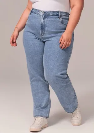 Abercrombie & Fitch The 90s Straight‎ Ultra High Rise Size 35/20 Minimalist thumbnail 1