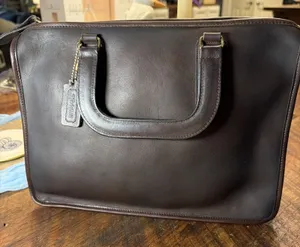 RARE Coach 1970's Vtg Brown Leather Bonnie Cashin Sm Briefcase Bag Made in NYC! thumbnail 1