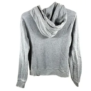 Vintage Abercrombie & Fitch Y2K Full Zip Hoodie Women M Gray Distressed Patch thumbnail 6