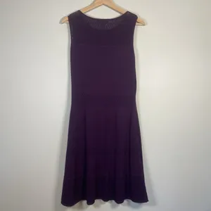 Ralph Lauren Pointelle Knit A-Line Dress Size M Purple (Retail‎ $169) Fit Flare thumbnail 6