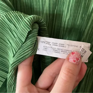Zara Bright Green Ruffle Sleeve Ribbed Blouse thumbnail 5