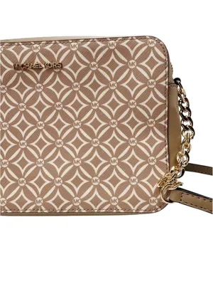 (RB) $198 RARE Michael Kors Jet Set Large EW Crossbody Bag Camel w/Gold Hardware thumbnail 4