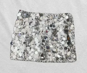 Edikted Dazzling Silver Mini Skirt thumbnail 1