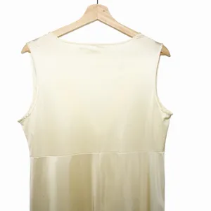 VTG Pembrooke Nightgown Womens L Ivory Nylon Maxi Dress Deep V Neck 70s 80s thumbnail 5