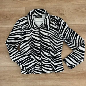Vintage Y2K Zebra Print Sans Souci Two Piece Jacket & Mini Skirt Set thumbnail 3