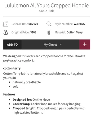 Lululemon All Yours Cropped Hoodie Sonic Pink 10 thumbnail 5