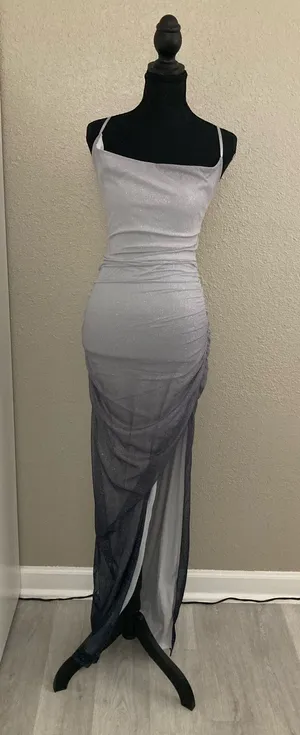 Ombré purple evening wedding guest dress thumbnail 1